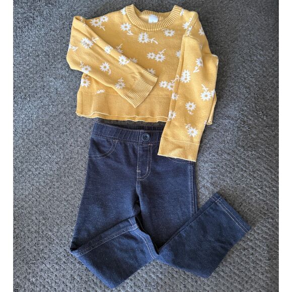 Toddler Girl 2T/3T Bundle – Modern Moments Sweater, Old Navy Skirt & Jeggings - Picture 3 of 7